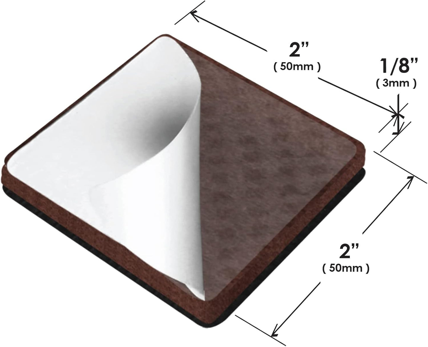 Slipstick GorillaPads Non Slip Furniture Pads/Gripper Feet Floor Protectors (Set of 8) Premium 2 Inch Square Self Adhesive Rubber Stoppers for Furniture Legs