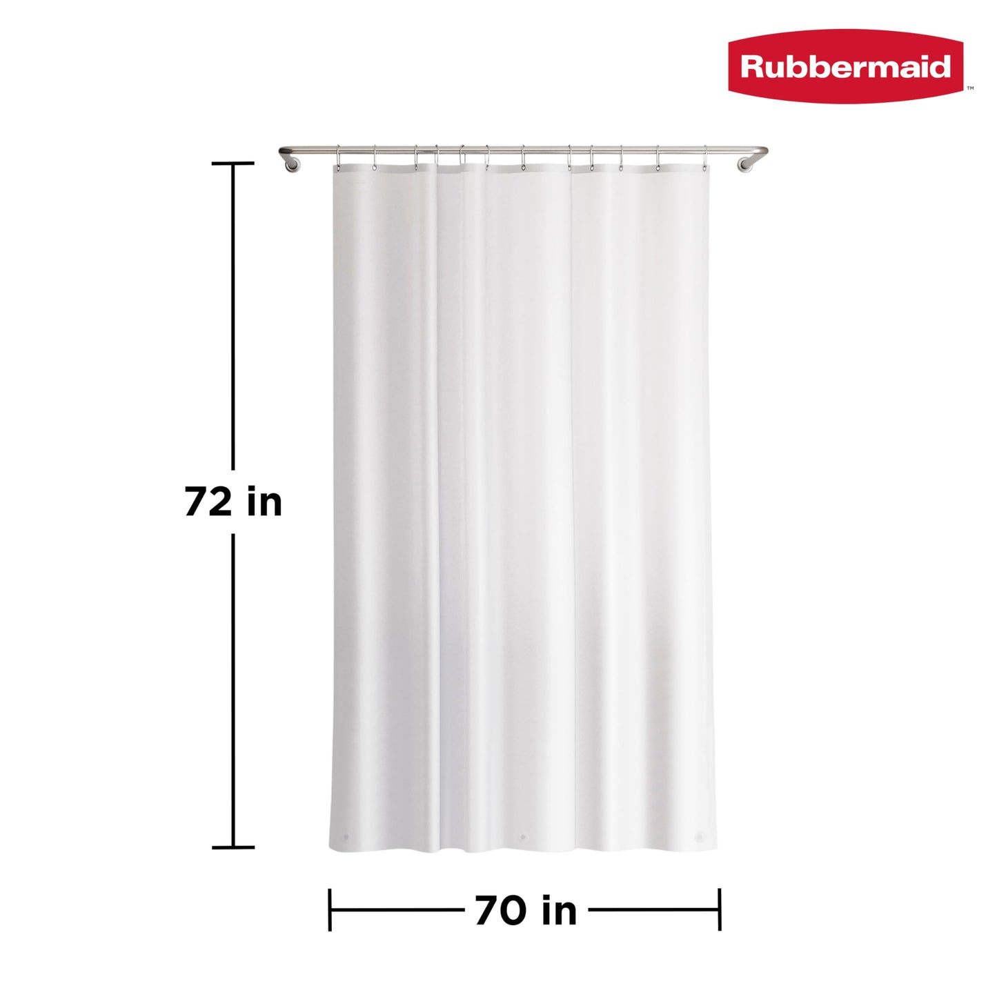 Rubbermaid Frosty Shower Curtain Liner, Waterproof Heavyweight 8g PEVA Shower Liner for Bathroom
