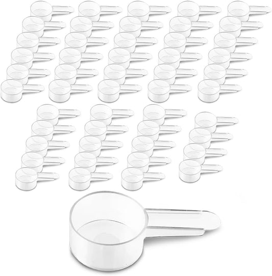 50 Pack Tablespoon Measuring Spoon Set with Short Handle Coffee Scoop - 1 Tablespoon (15 ML) Clear