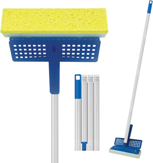 LOLA Squeeze Sponge Mop w/ Poly Foam & a Natural Cellulose Layer, Absorbs and Wicks Moisture, Hard Surface Cleaner, Refillable, 9” Wide Head