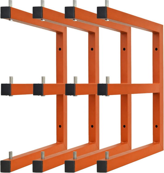 Lumber Storage Metal Rack Wall, Heavy Duty 3-Level Wall-Mounted Wood Rack Organizer for Garage Workshop and Shed (4 Pack)