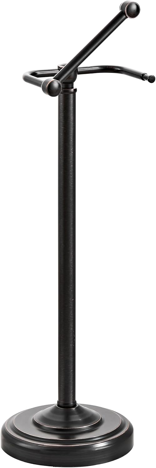 Toilet Paper Holder Stand, Oil Rubbed Bronze Toilet Paper Holder Free Standing, Post Pivoting Design & Stable Weighted Base SUS304 Stainless Steel for Bathroom（Mega Roll）