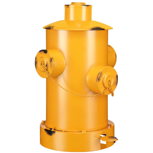 Hoolerry Fire Hydrant Trash Can Retro Creative Garbage Can with Inner Bucket Large Capacity Wrought Iron Pedal Trash Can Indoor Outdoor Waste Bins for Park Garden Kitchen Garbage (Yellow, Large)