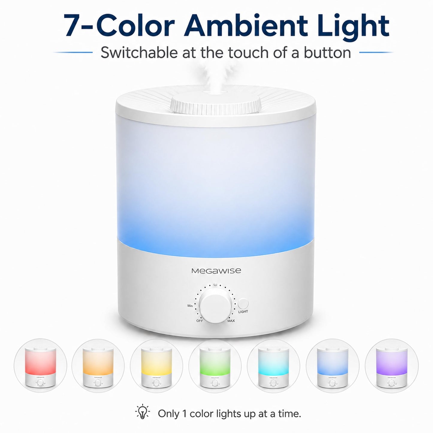 MegaWise Ultrasonic Cool Mist Humidifier SK7620 - 1.5L Capacity, Whisper-Quiet Operation