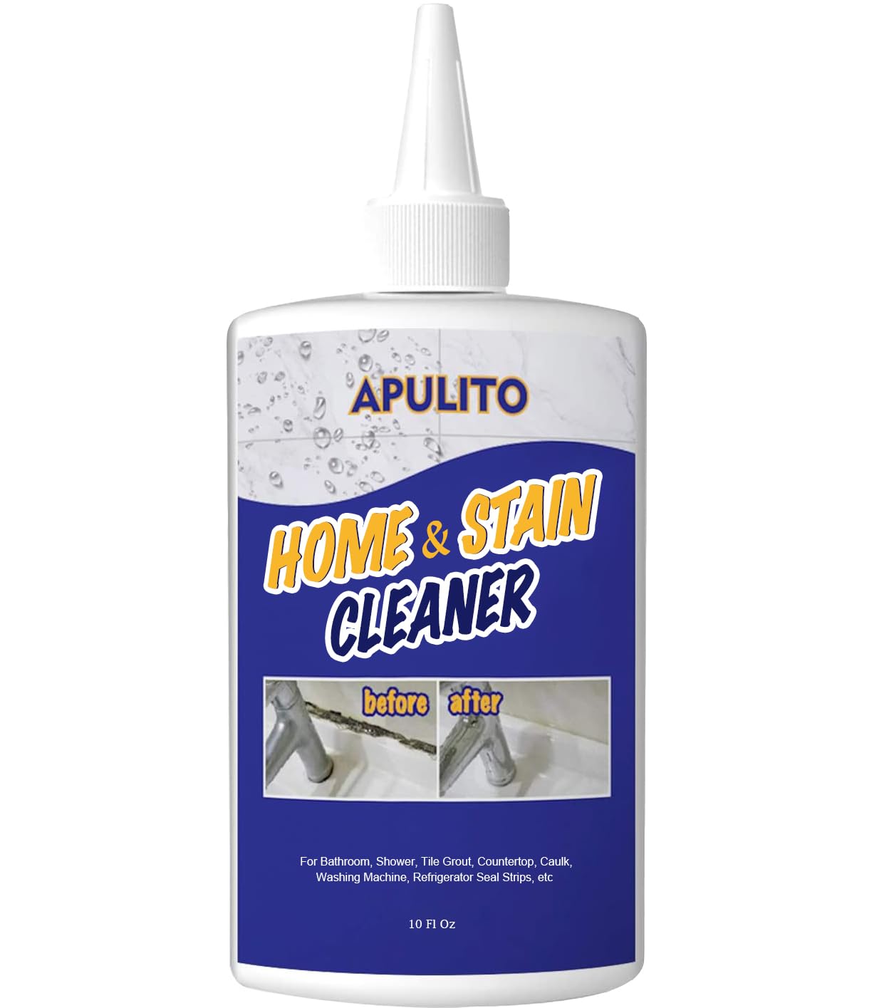 APULITO Household Cleaner Gel for Bathroom Shower Kitchen Tile Grout, Sinks Countertops 10 Fl Oz