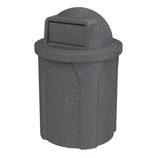 42 Gallon Round 100% Recycled Plastic Heavy-Duty Commercial Outdoor or Outdoor Trash Can with Push