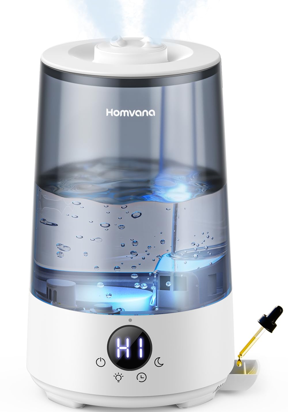 Homvana 3.6L Top-Fill Cool Mist Humidifiers for Bedroom, Large Room(Grey)
