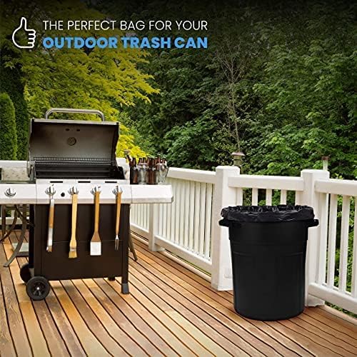 ToughBag 55 Gallon Trash Bags, 55-60 Gallon Trash Bags Heavy Duty (50 COUNT) - Large Black Trash Can Liners, 50-60 Gal for Contractors, Commercial, and Lawn - Made in USA