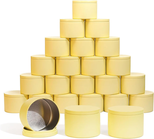 Aroparc Candle Tins 8oz with Lids, 24 Pack Seamless Candle Containers for Candle Making Supplies