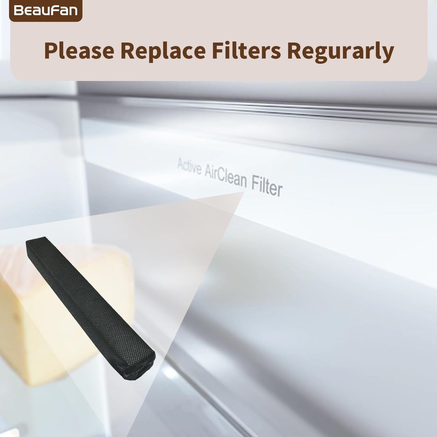 4 Pack Active Airclean Filter 7236280 Replacement for Miele Refrigerator, Odor Eliminator, Odour-Absorbing Active AirClean Filter for Refrigerator