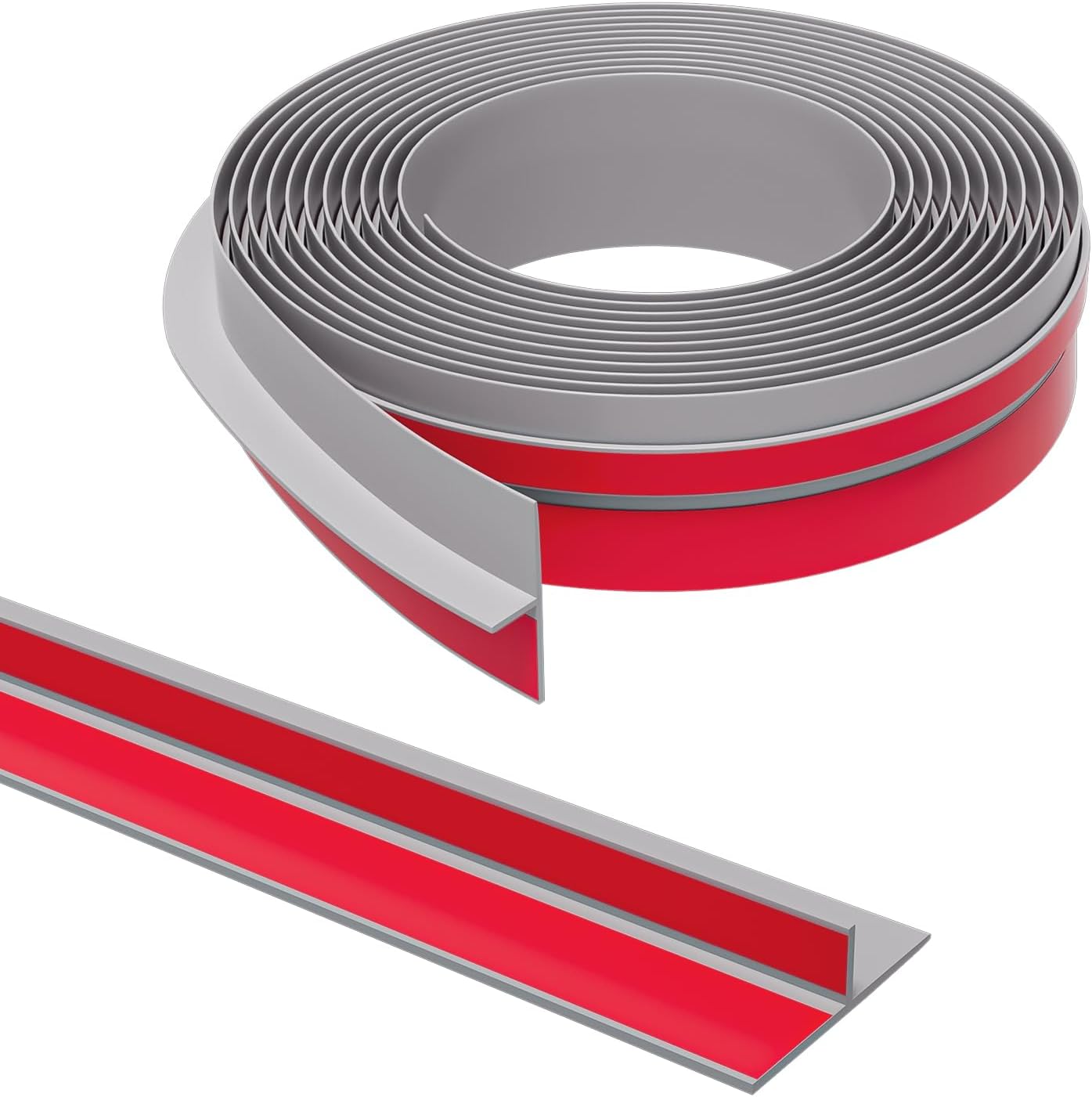 T-Shaped Door Draft Stopper, 1.97 in x 10 Ft Silicone Seal Strip for Windows Gaps, Weather Stripping Seal Strip Shower Sweep, Grey