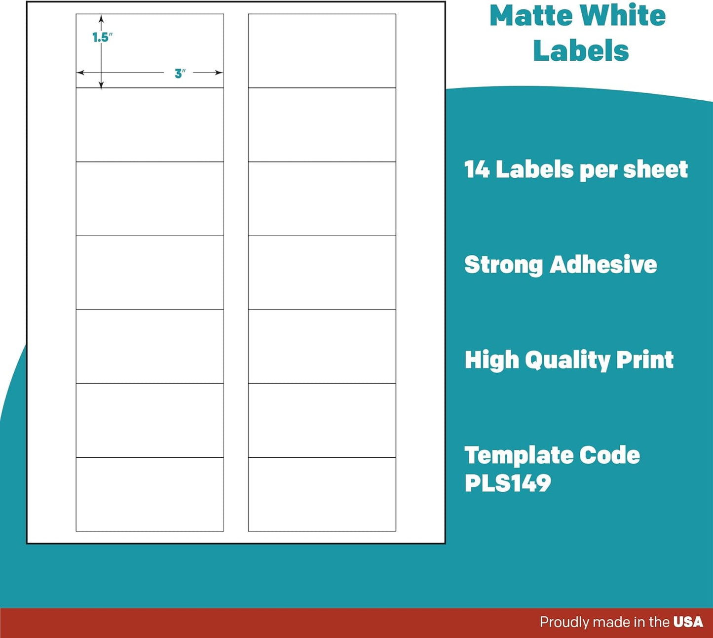 Premium Label Supply White Sticker Bottle Labels – 3" x 1.5" – Laser/Inkjet Compatible – (14 per Sheet), 2000 Sheets – 28,000 Total Adhesive Labels