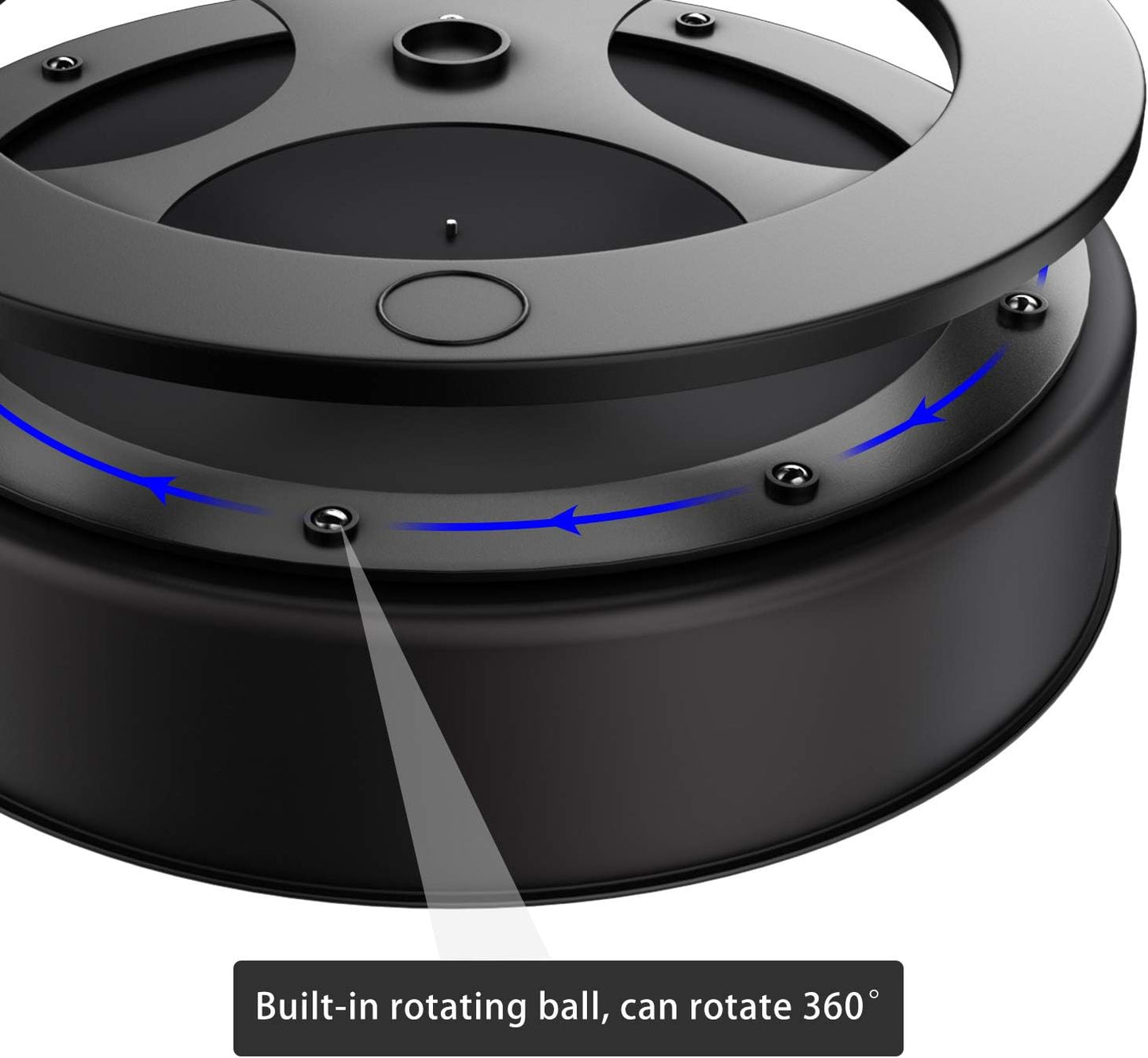 VAEHOLD Lazy Susan Stainless Steel Spice Rack Turntable for Pantry Cabinet - Decorative Trays Storage Containers Organizer for Kitchen Cabinet, Snacks, Bathroom (7 1/2 inches) (7 1/2'' Black)