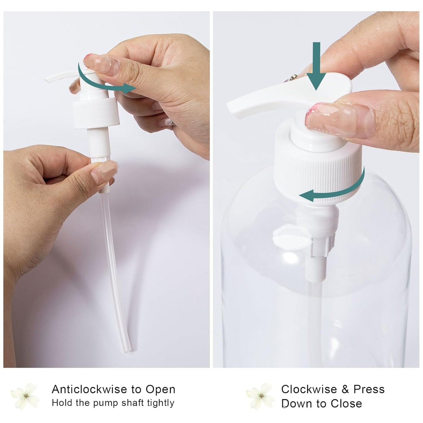 Yebeauty Pump Bottle Dispenser, 3 Pack 17oz/500ml Dish Lotion Soap Dispenser Plastic Liquid Shampoo Container for Bathroom Kitchen Hotel Body Wash, Clear