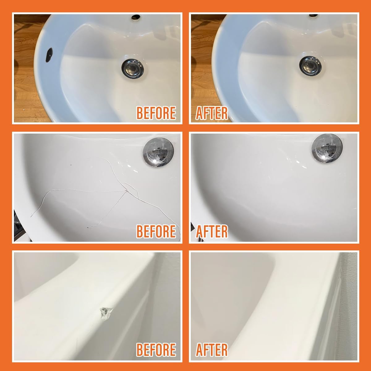 Porcelain Repair Kit White, High-Gloss Chipped Sink & Tile Repair Kit to Quickly Fix Sinks Chips and Tile Cracks with High Bond Strength, Porcelain Sink Repair Kit for Tub, Tiles, Sinks and Toilet