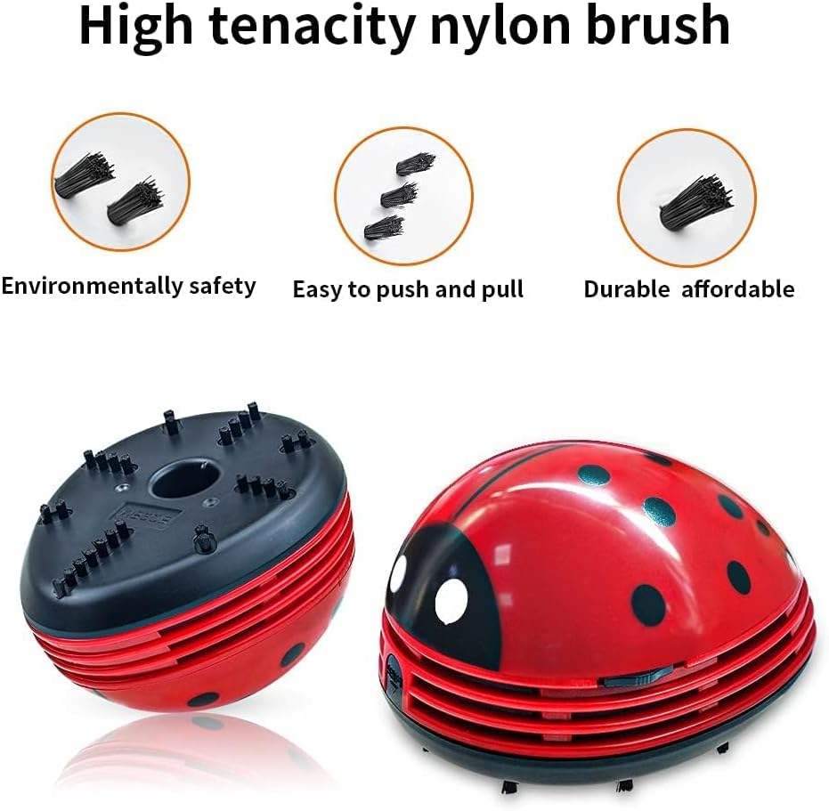 E ECSEM Mini Portable Handheld Cordless Tabletop Crumb Sweeper Desktop Dust Vacuum Cleaner Cute Cartoon Battery Operated