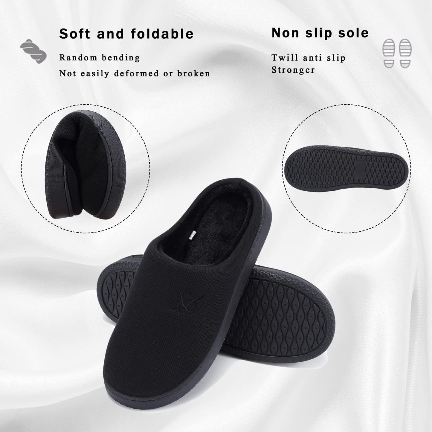 Memory Foam Slippers for Women's and Men's Casual House Shoes