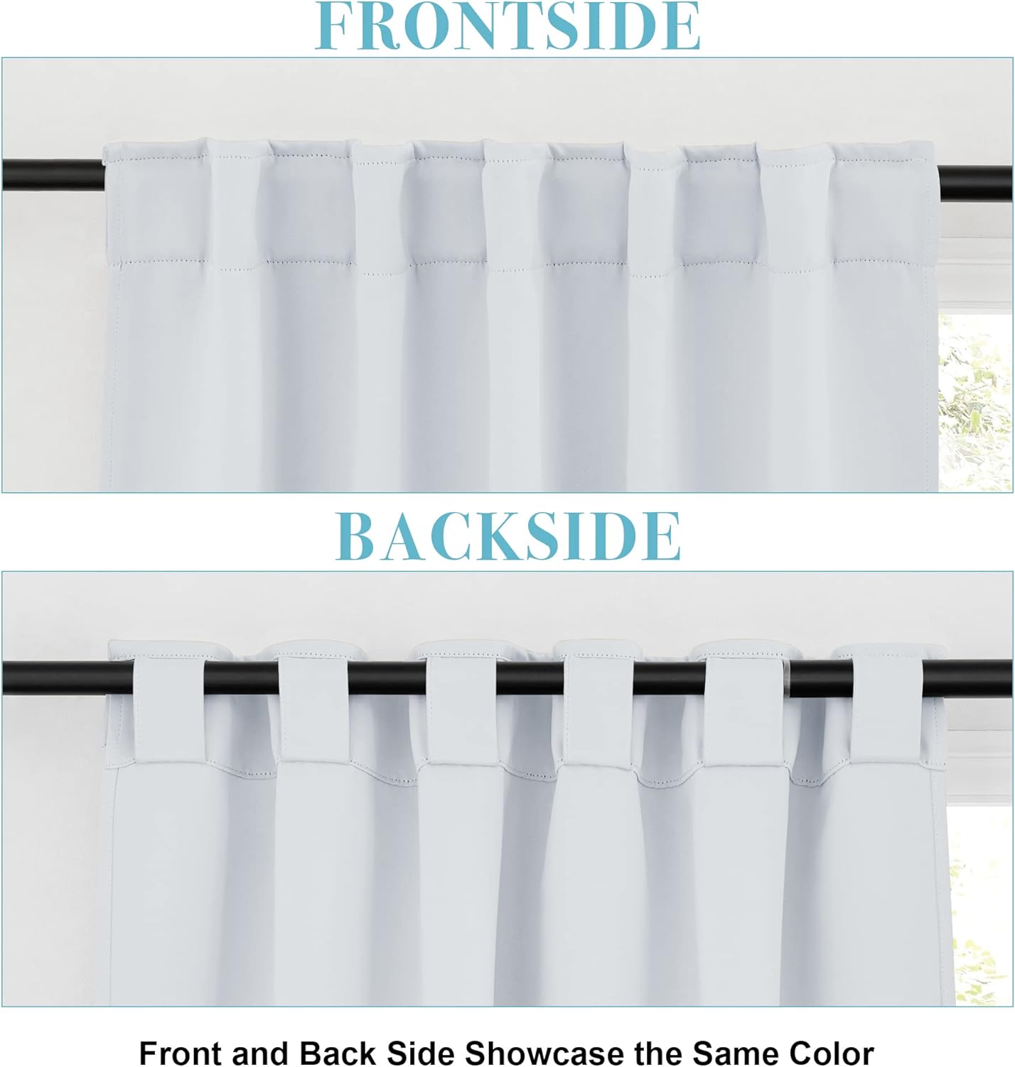 RYB HOME Small Window Curtains - Blackout Insualting Privacy Curtains for Kids Bedroom Kitchen Bathroom Basement Cafe Cabinet Tiers Drapes, 34 Width x 30 Length, 2 Panels, Grayish White