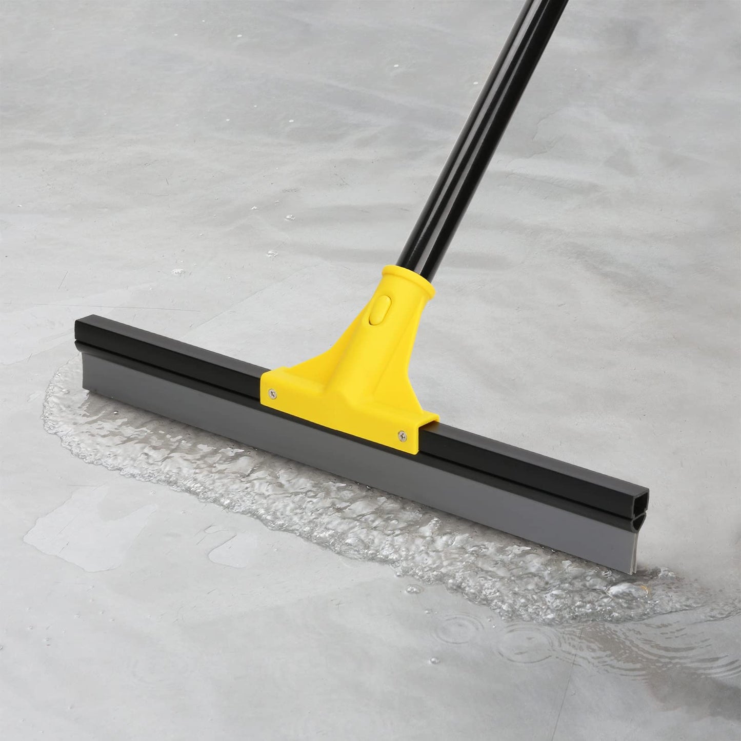 Squeegee Broom for Floor, 18'' Heavy Duty Rubber Wiper with 60'' Long Handle for Bathroom Tile