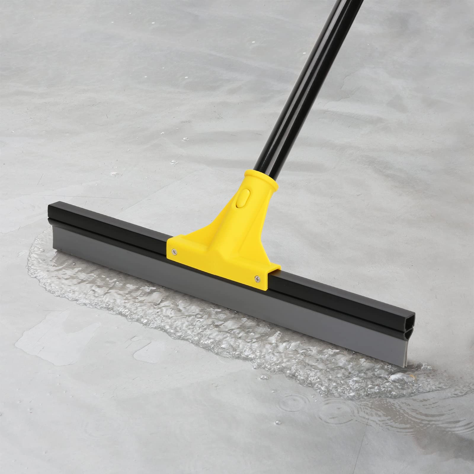 Squeegee Broom for Floor, 18'' Heavy Duty Rubber Wiper with 60'' Long Handle for Bathroom Tile