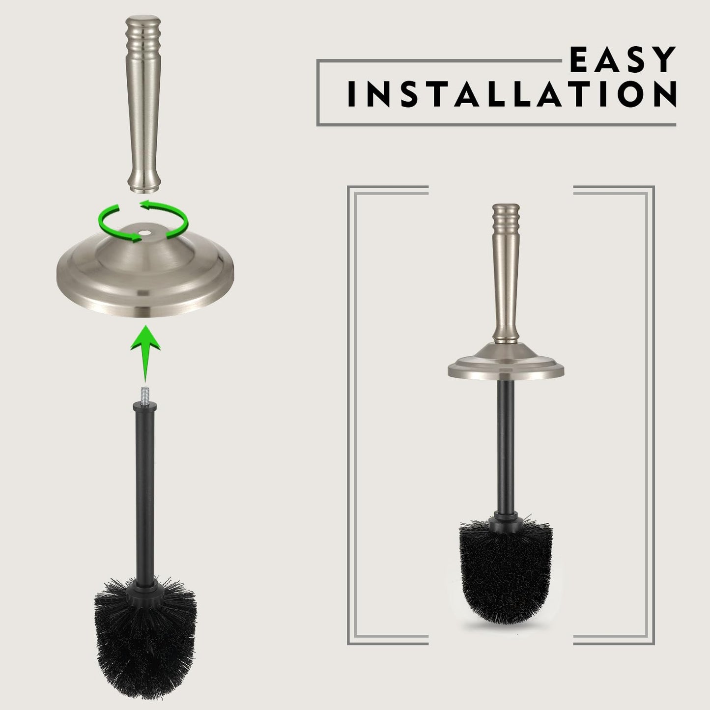 Stainless Steel Toilet Brush and Holder Set,Toilet Bowl Brush and Holder