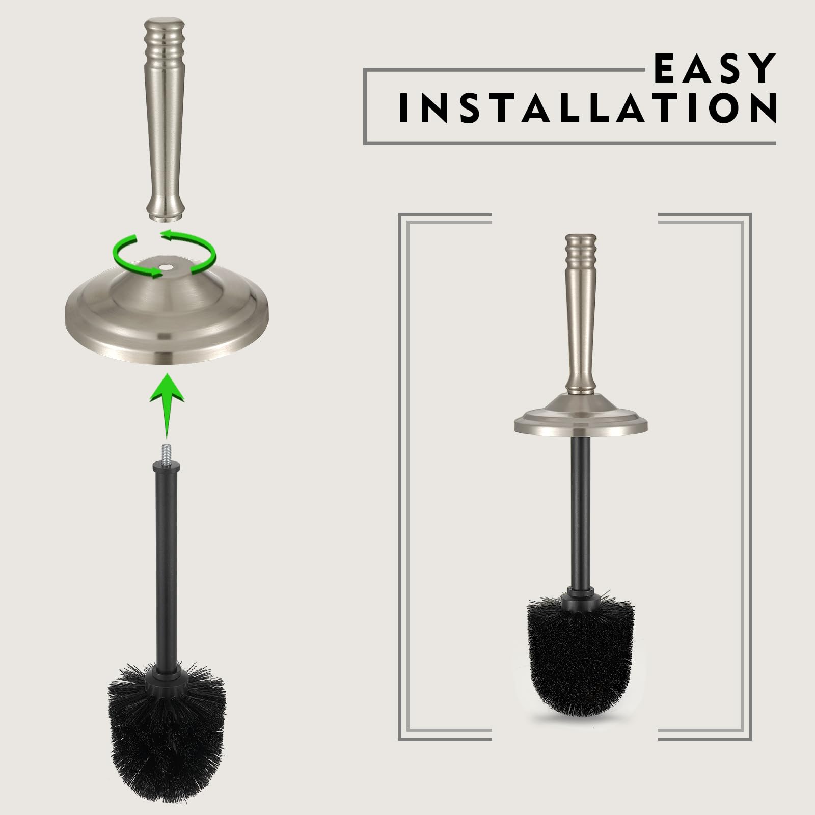 Stainless Steel Toilet Brush and Holder Set,Toilet Bowl Brush and Holder