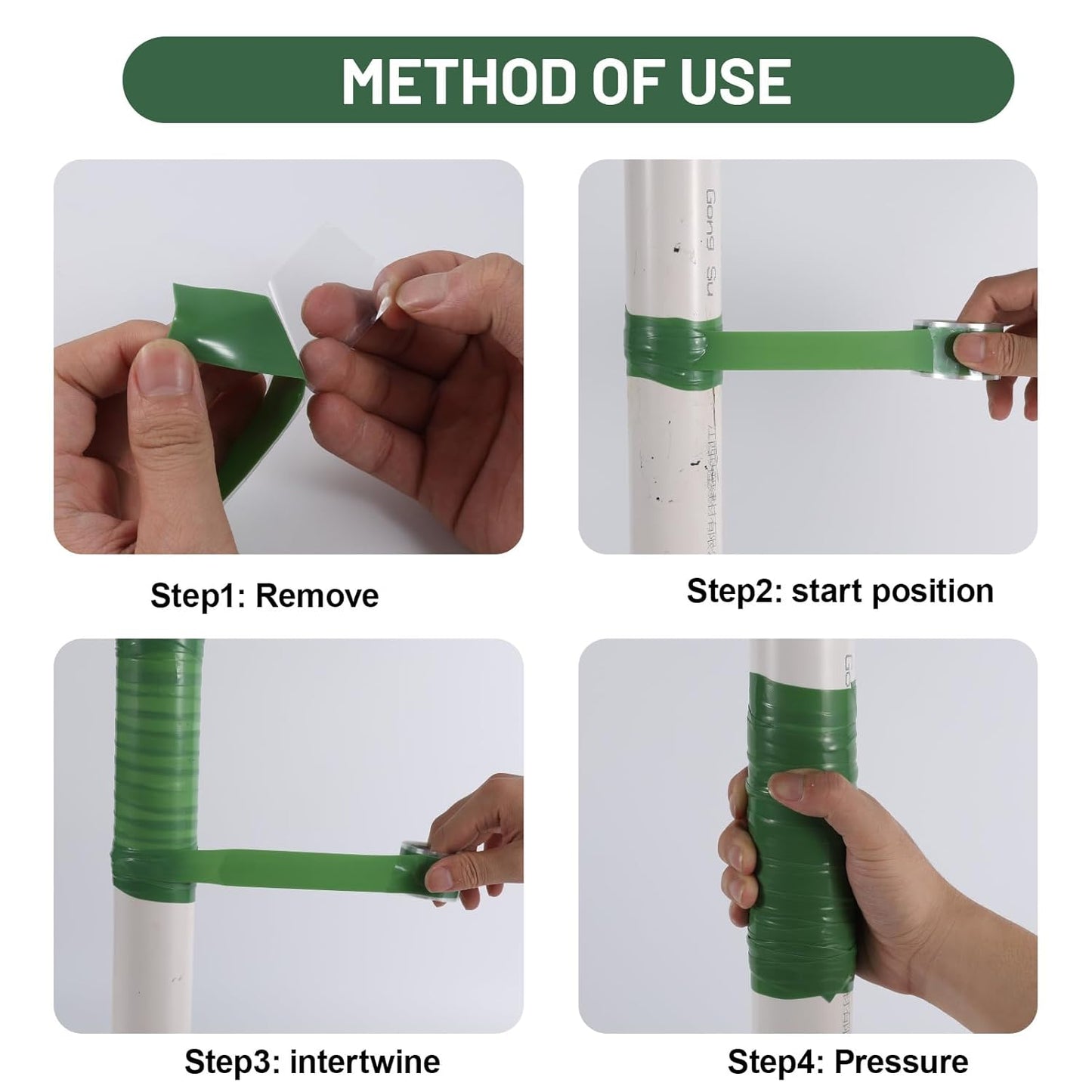 Self Fusing Silicone Tape 2 Rolls 1 in x 10' Green Waterproof Rescue Tape Rubber Leak Silicone Self-amalgamating Tape for Plumbing, Sealing Pipes, Hose Repair, Outdoor Coax and Tool Fixation