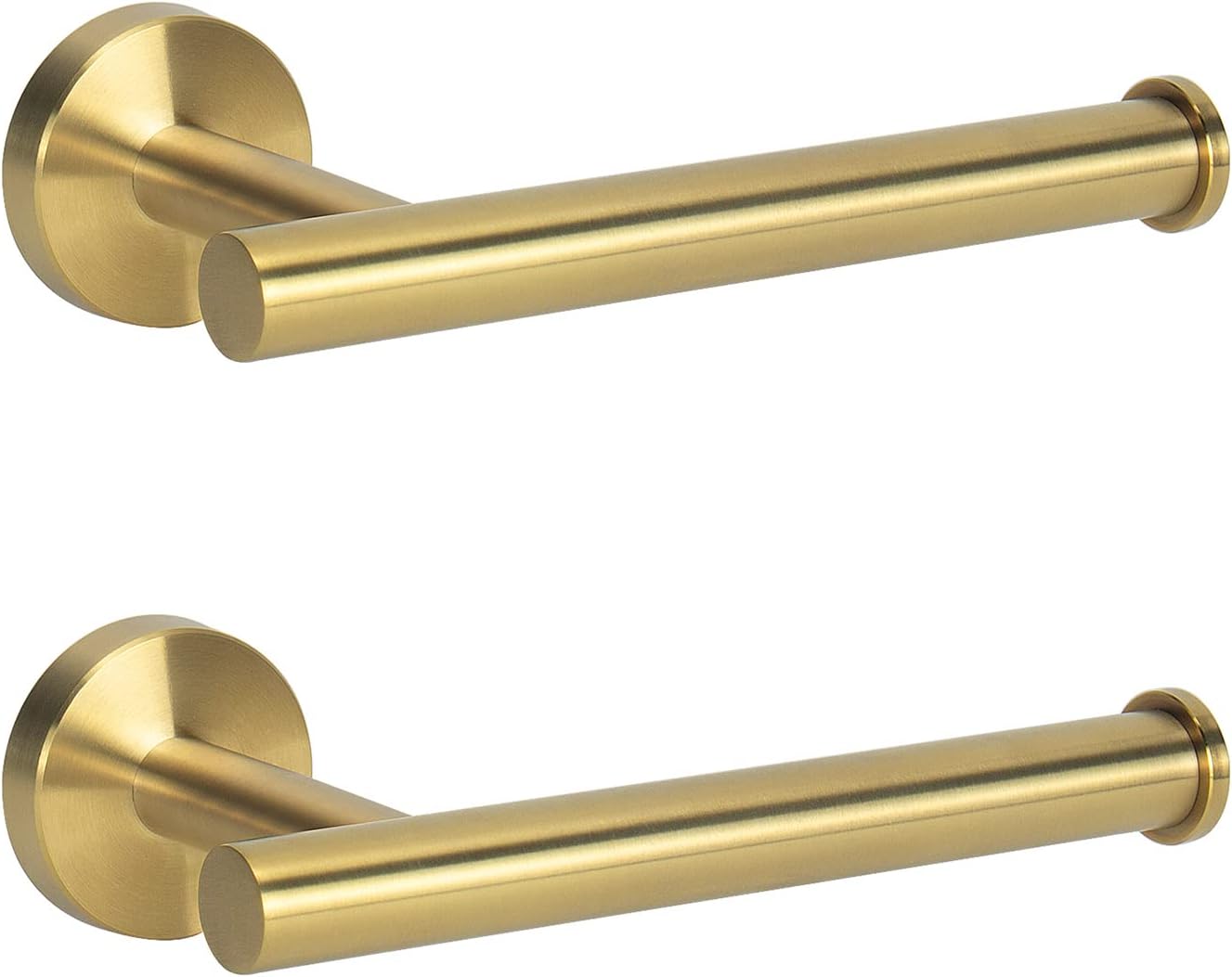 NearMoon Bathroom Toilet Paper Holder, Premium SUS304 Stainless Steel Rustproof Wall Mounted Toilet Roll Holder for Bathroom, Kitchen (2 Pack, Brushed Gold)