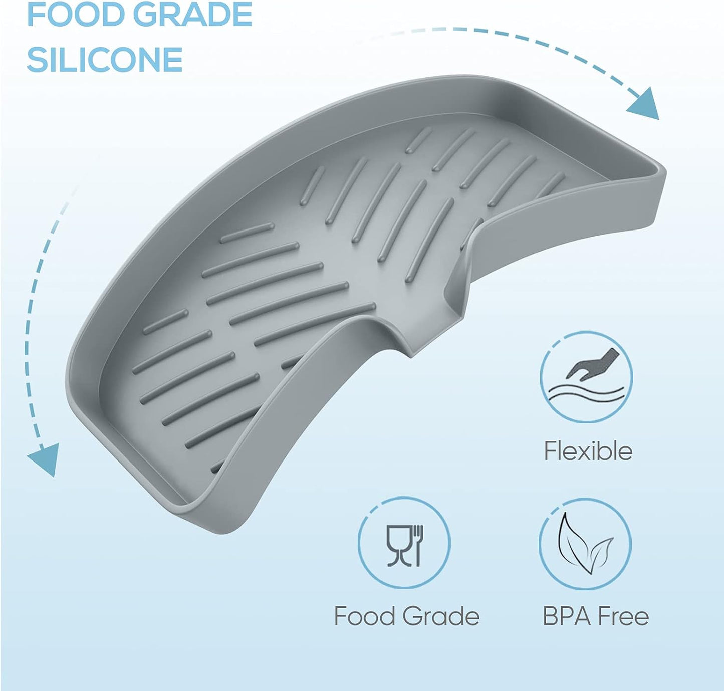 Kitchen Soap Tray,Kitchen Sink Tray Sponge Tray Kitchen Sponge Holder Self Draining Premium Silicone Soap Holder for Bathroom Counter Sink Caddy Organizer for Dish Soap Bottle,Soap Dispenser