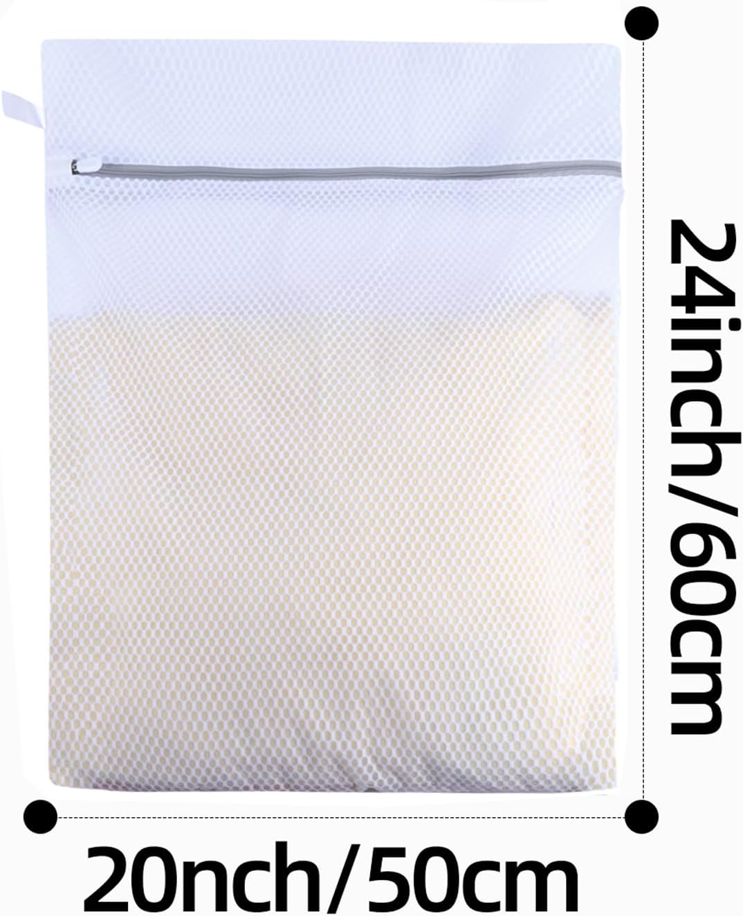 Mesh Laundry Bags, Mesh Wash Bags, Durable Mesh Structure with Strong Zipper, Suitable for Underwear, Delicate Clothes, Pants, Shoes, Socks Washing (Honey mesh, Large 20 * 24in*3pcs)