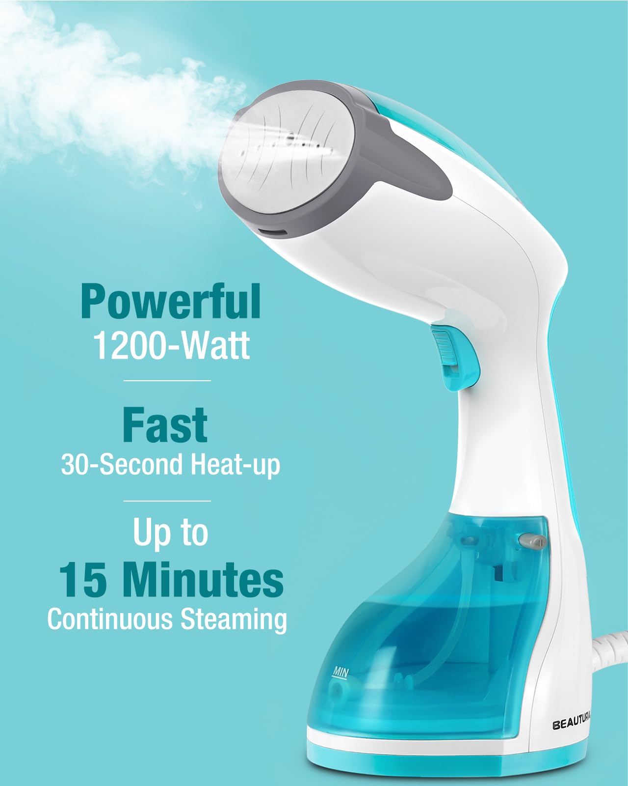 BEAUTURAL Steamer for Clothes, Handheld Garment Fabric Wrinkle Remover
