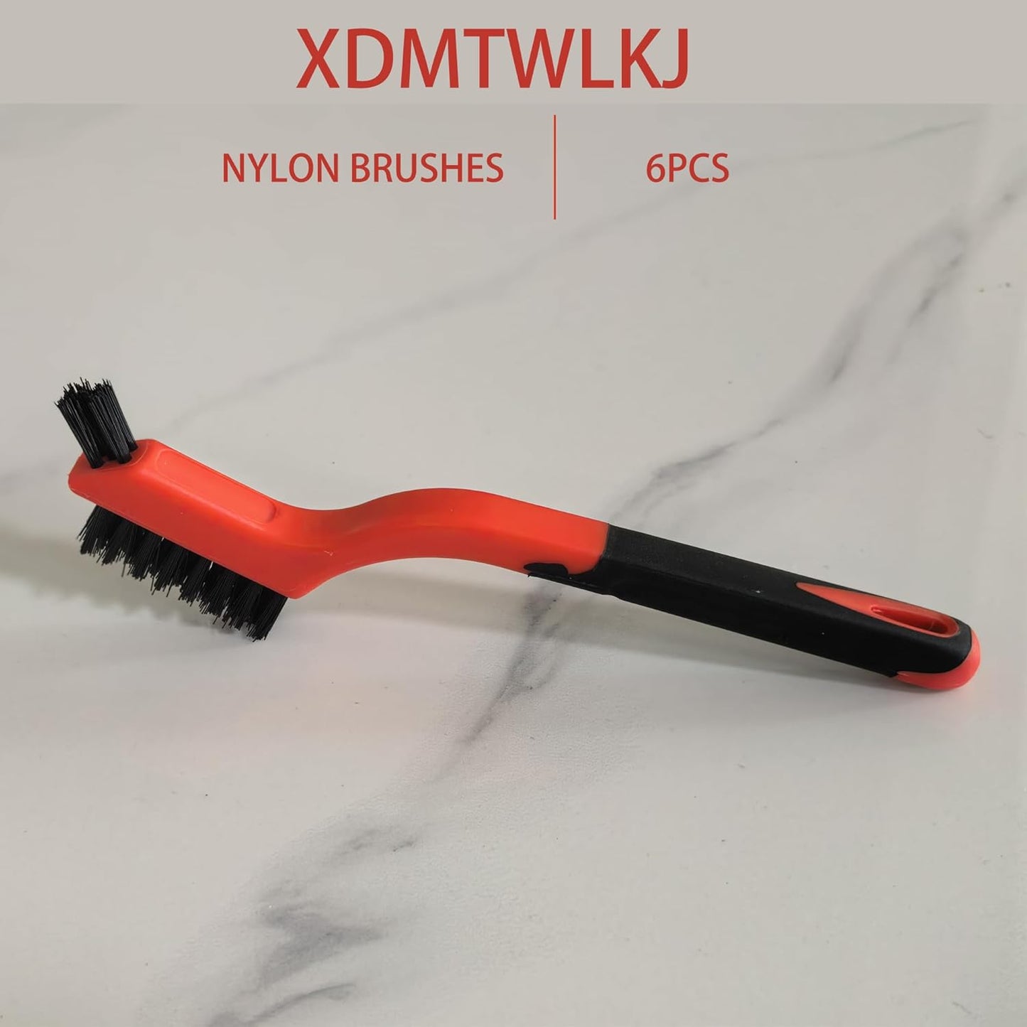 6-Pack Nylon Cleaning Brushes - Non-Scratch Nylon Bristles for Delicate Surfaces & Daily Cleaning | Ergonomic Grip with Mini Head & Hanging Hole