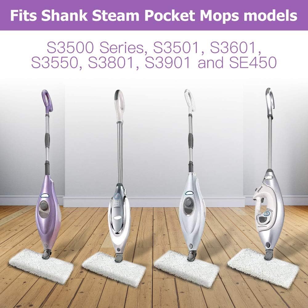 Replacement Steam Mop Pads for Shark Steam Mop Pads Compatible with S3500 Series S3501 S3601 S3550 S3901 S3801 SE450 S3801CO S3601D Steam Pocket Mop (2- Pack)