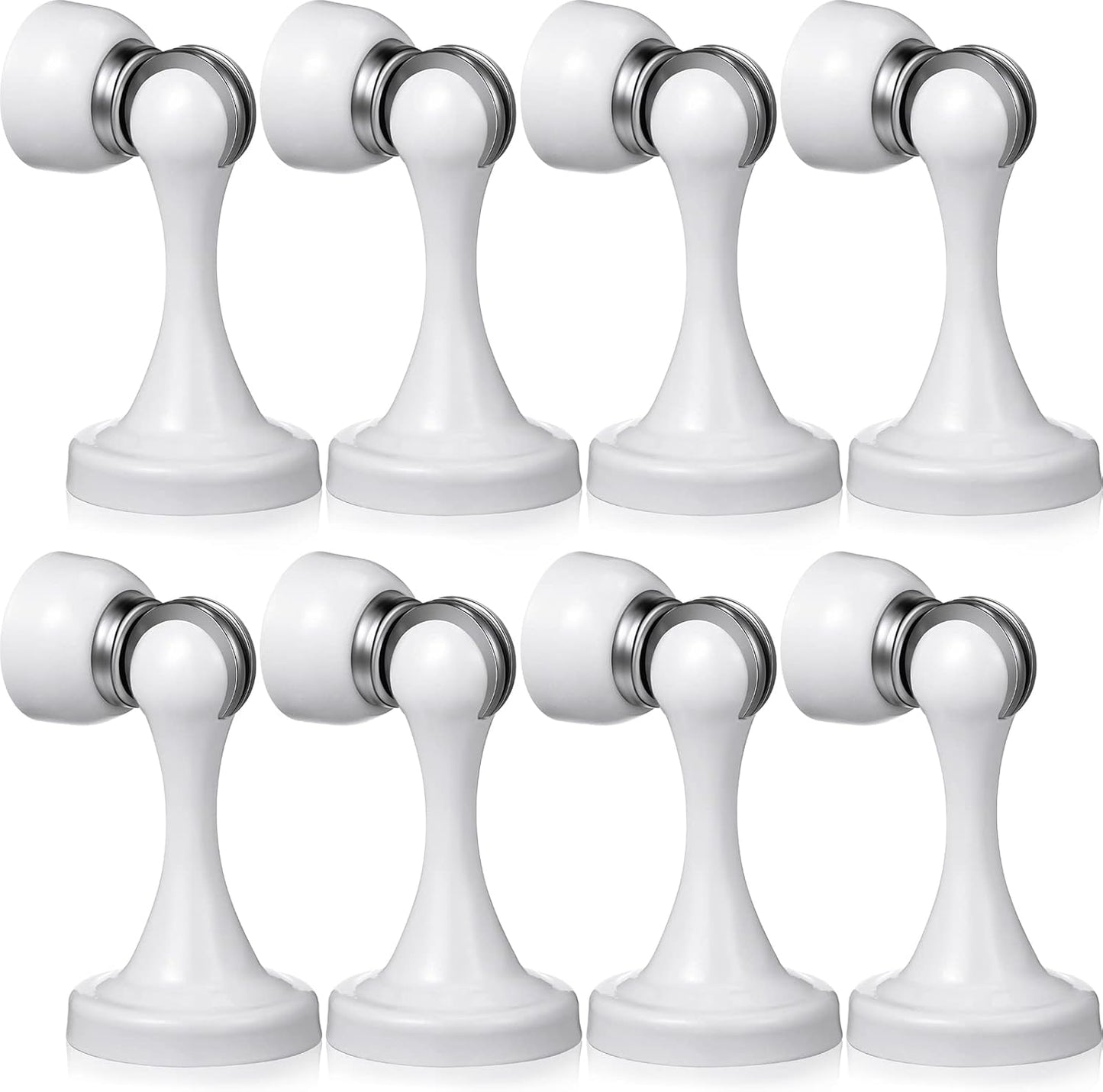 8 Pcs Magnetic Door Stoppers Stainless Steel Door Stops Magnetic Catch Holder with Screws for Wall