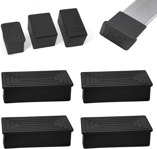 4 Pcs 2" x 4" Rectangular Rubber Chair Leg Caps, PVC Table Leg Covers, Flexible & Anti-Slip