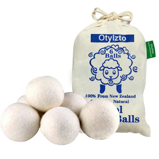 Otylzto Wool Dryer Balls 6-Pack, Drying Balls for Laundry,Reusable As Natural Fabric Softener