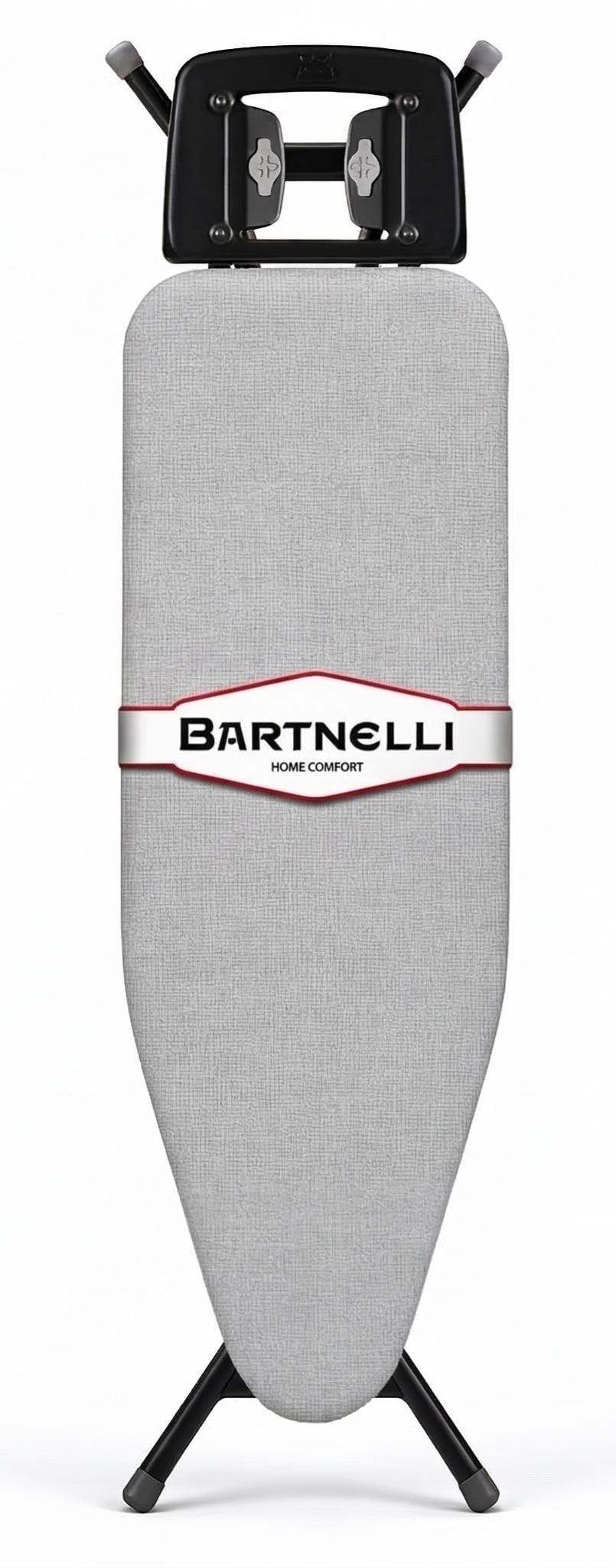 Bartnelli Extreme Stability Ironing Board 43x13 Upgraded Heavy-Duty Metal Frame & Iron Rest, Height