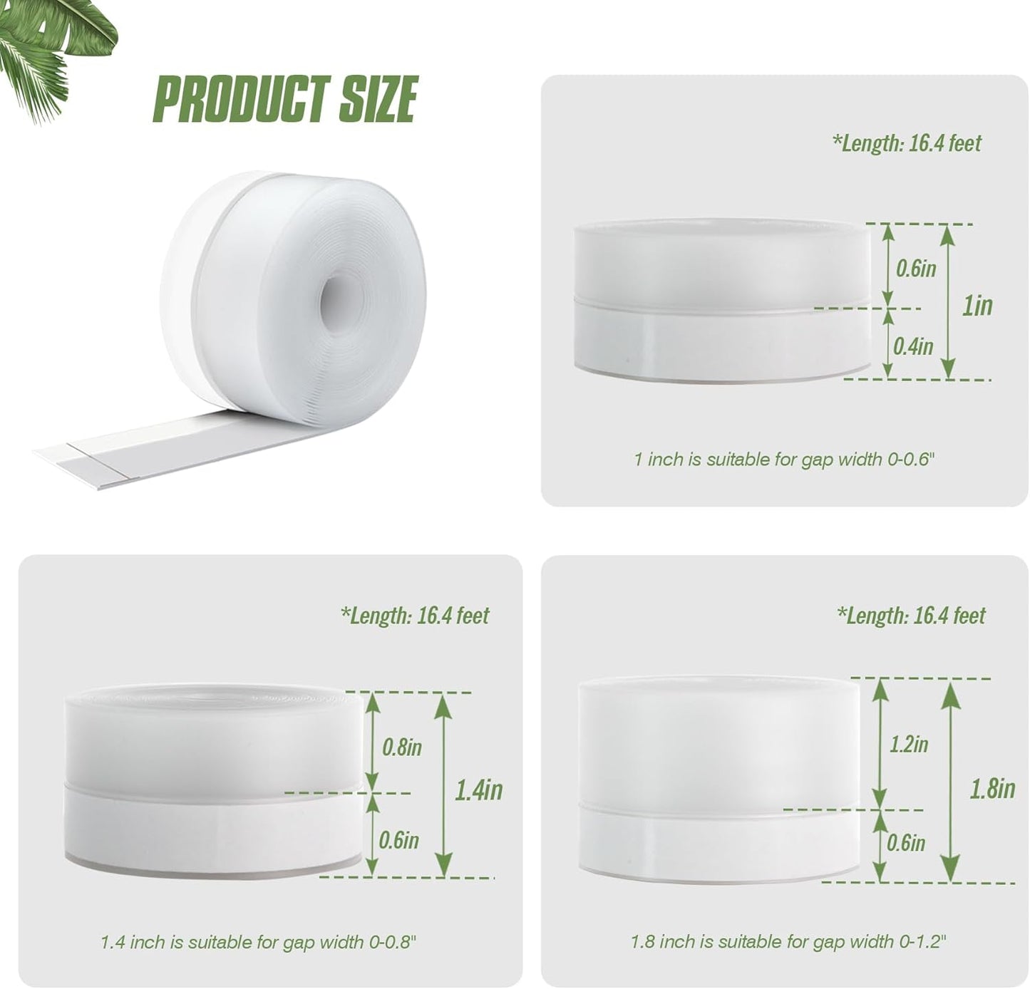 Silicone Weather Stripping Door Seal Strip, 16.4 Feet Self Adhesive Sealing Sticker Sealing Tape for Door Draft Stopper Adhesive for Doors Windows Shower Glass Gaps (Transparent, Width 25mm)