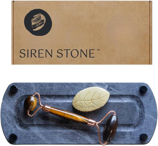 Premium Sink Caddy – Water-Absorbing Diatomaceous Earth Tray for Sink, Elevated Stainless Steel Feet, Non-Toxic, Fast-Drying, Kitchen or Bathroom