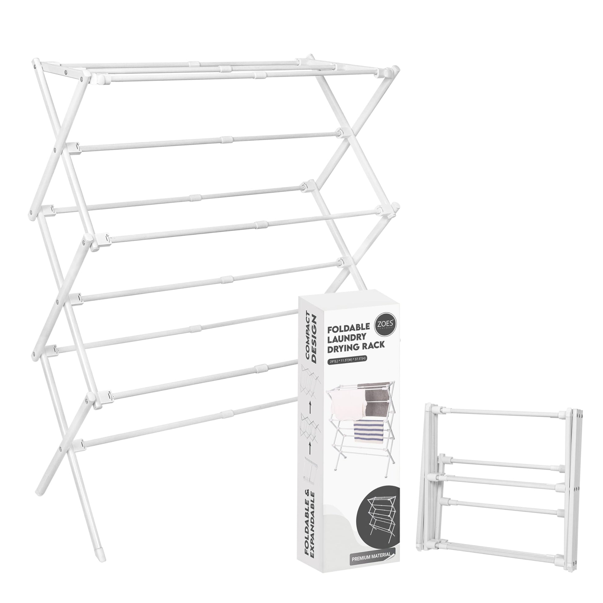ZOES HOMEWARE 2026 Enhanced Clothes Drying Rack | Foldable Drying Rack Clothing for Laundry | Small