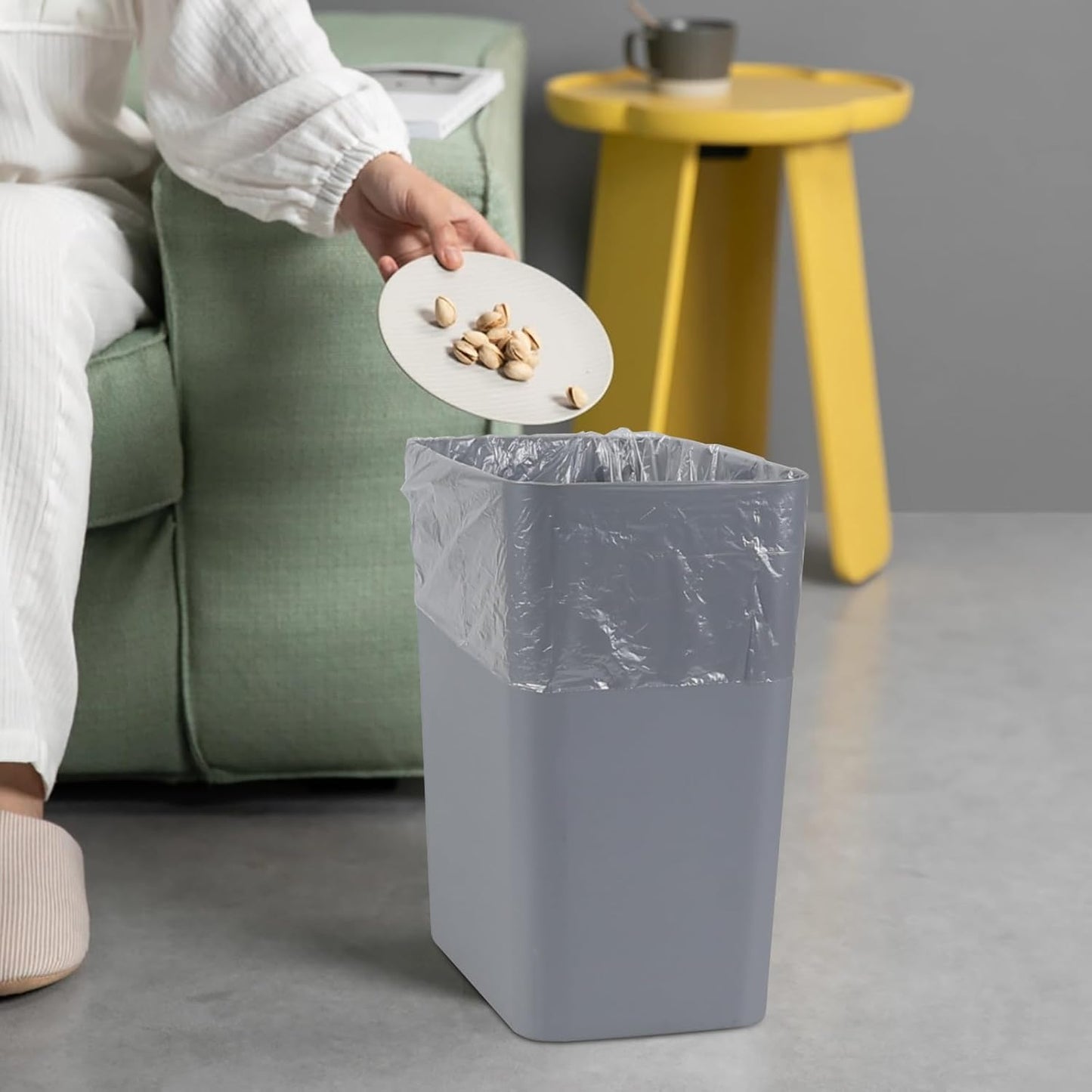 3 Pack 4.5 Gallon Open-top Trash Cans, Plastic Wastebasket Garbage Can