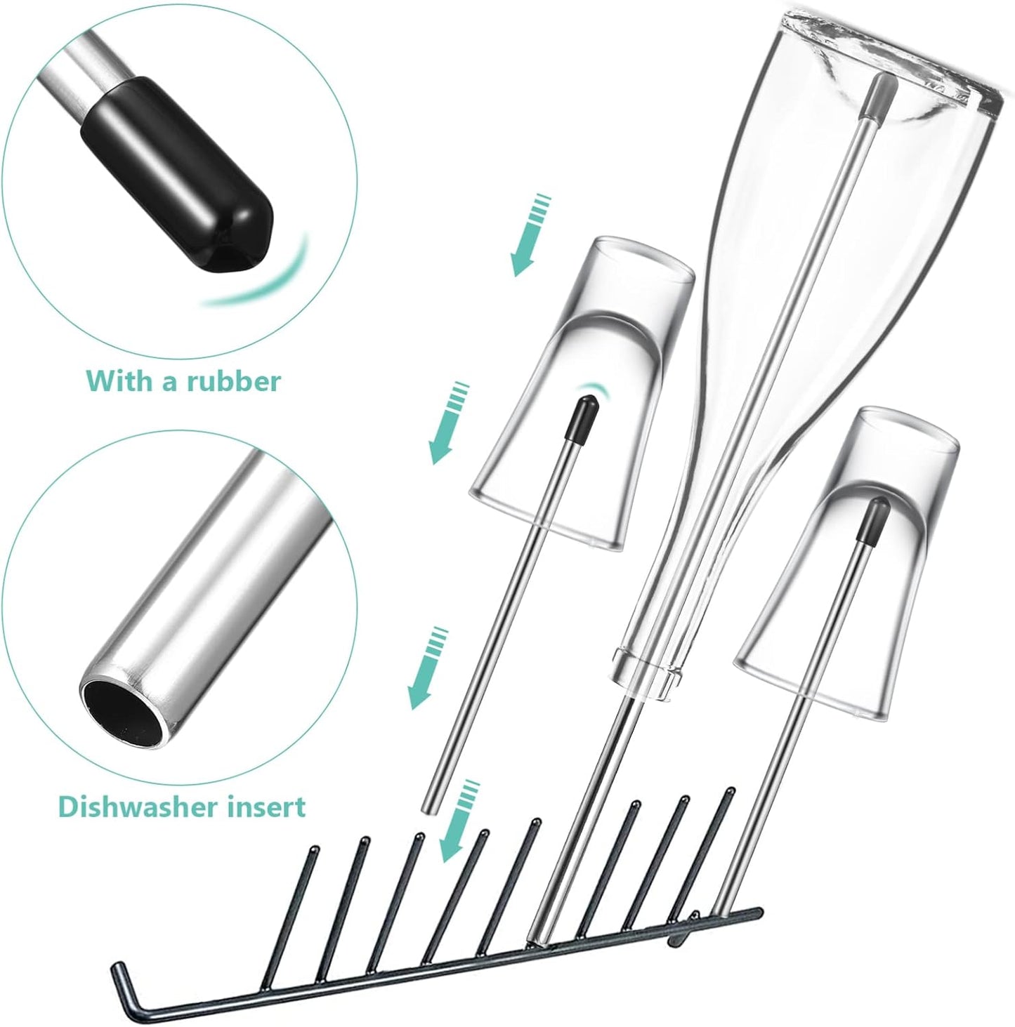 Bottles Bottles Bottles Bottle Holders Dishwasher 8pcs Dish Drying Rack Stainless Steel Insert Sticks Compatible for Soda Bottles Utensil Holder Utensil Holder Utensil Holder