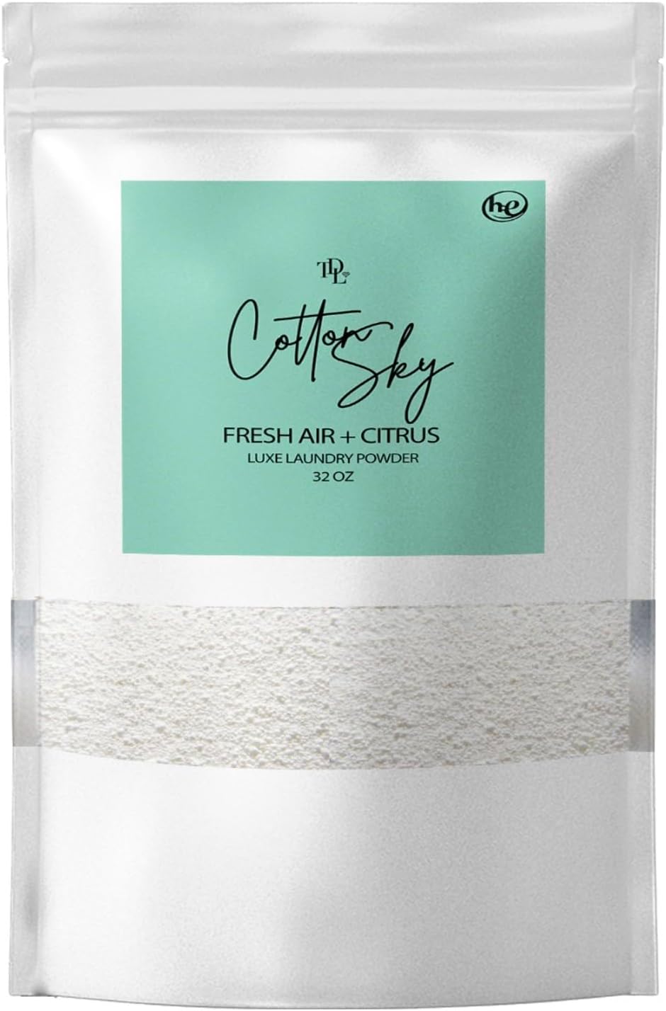 Home 'COTTON SKY',Concentrated, Natural Laundry Detergent Powder - Fresh Air, Apple, & Kiwi| High Efficiency/Standard Machine Washing |Nontoxic | Stain/Odor Removal (32 oz / 64 Loads)