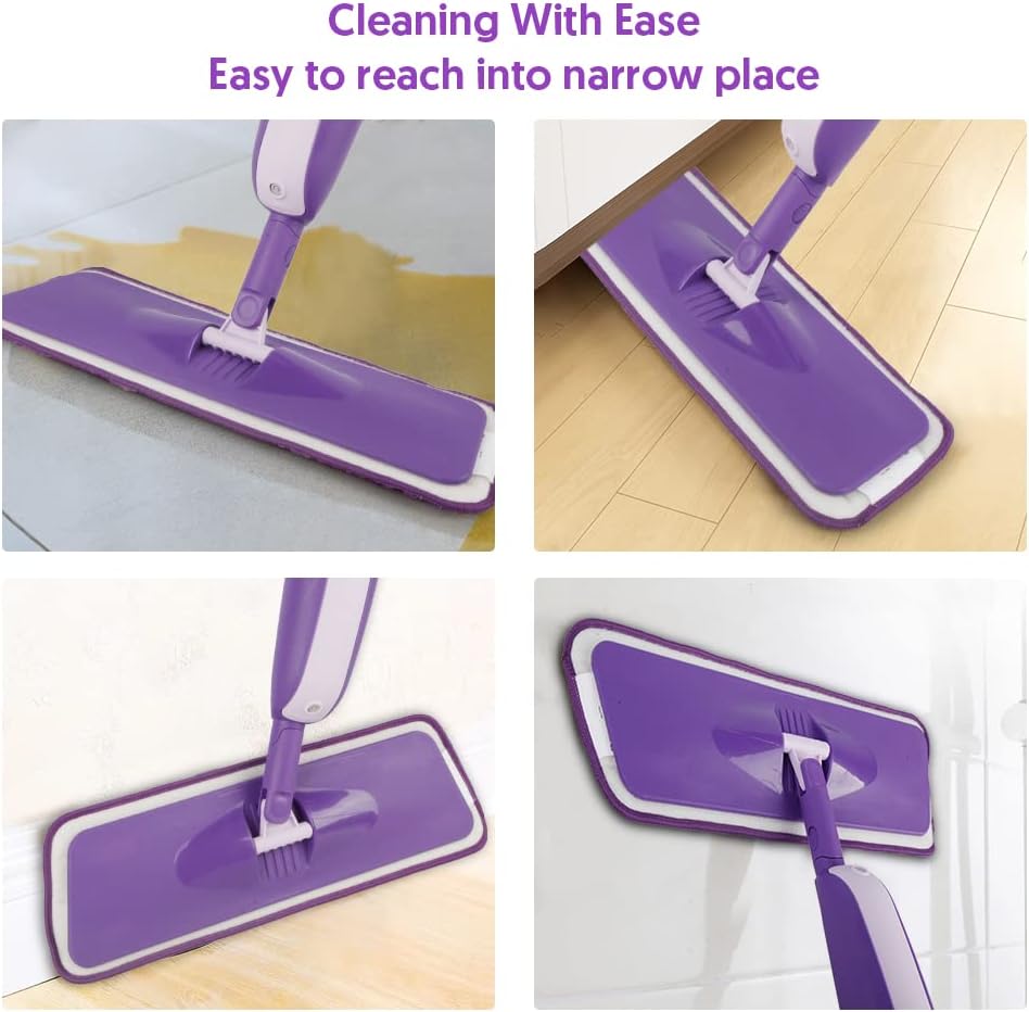 Spray Mops for Hardwood Floor Cleaning - MEXERRIS Microfiber Wood Floor Mop with 3 Reusable Washable Pads Refills Fit for Swiffer PowerMop,Spray Wet Jet Mops for Wood Laminate Ceramic Tiles