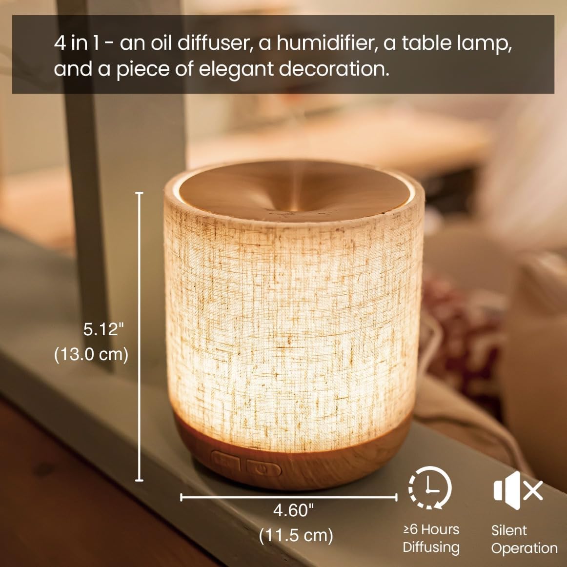 ZmarKraft Essential Oil Diffuser with Fabric Cover and Night Lamp