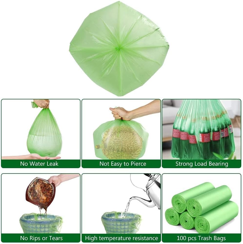 Small Trash Bags 1.2 Gallon (5L) - 120 Counts Garbage Bags, Unscented Compost Bags for Bathroom, Office & Dorm