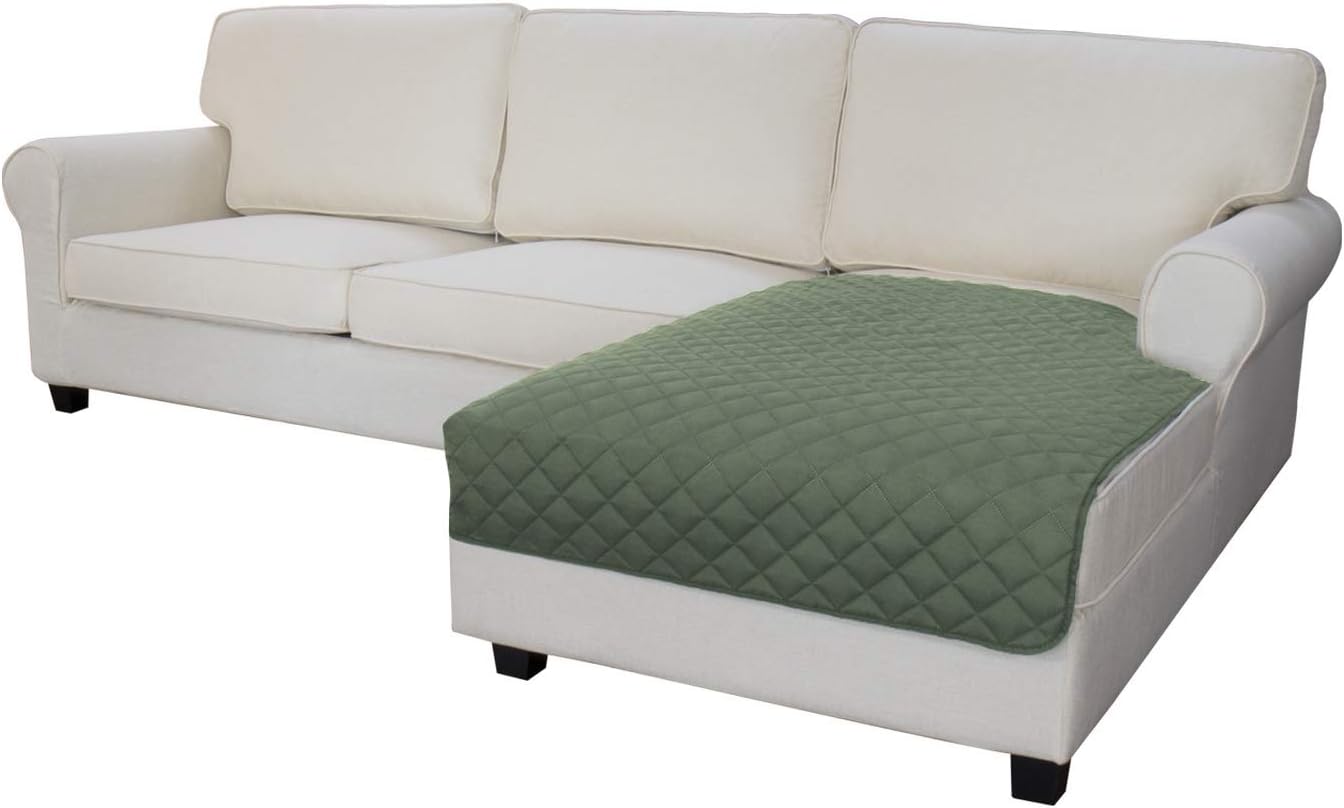 Easy-Going Sectional Couch Covers for Dogs L Shape Sofa Cover Reversible Sofa Slipcover Chaise Lounge Cover Furniture Protector Cover for Pets Dog Cat (42 x 52 inches, Greyish Green/Greyish Green)