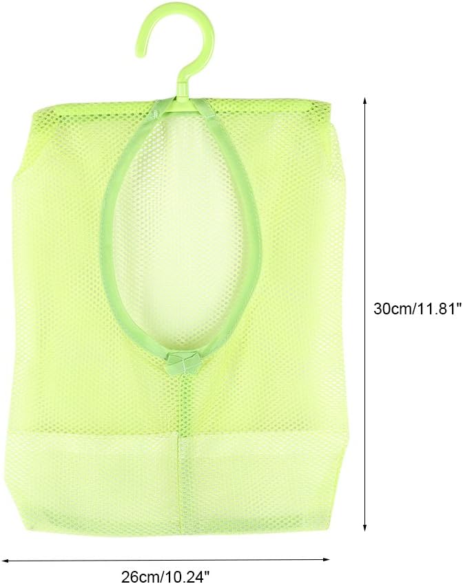 Clothespin Bag, Multi Purpose Hanging Mesh Storage Bag Clothespin Bag with Hanger for Socks Stockings Bra Underwear Bathroom(Green)