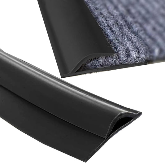 Self Adhesive Carpet Transition Strip with Edge Trim, Designed for Seamless Transitions from Carpet to Tile or Vinyl Floors, Perfect for Doorways.(Black,7ft)