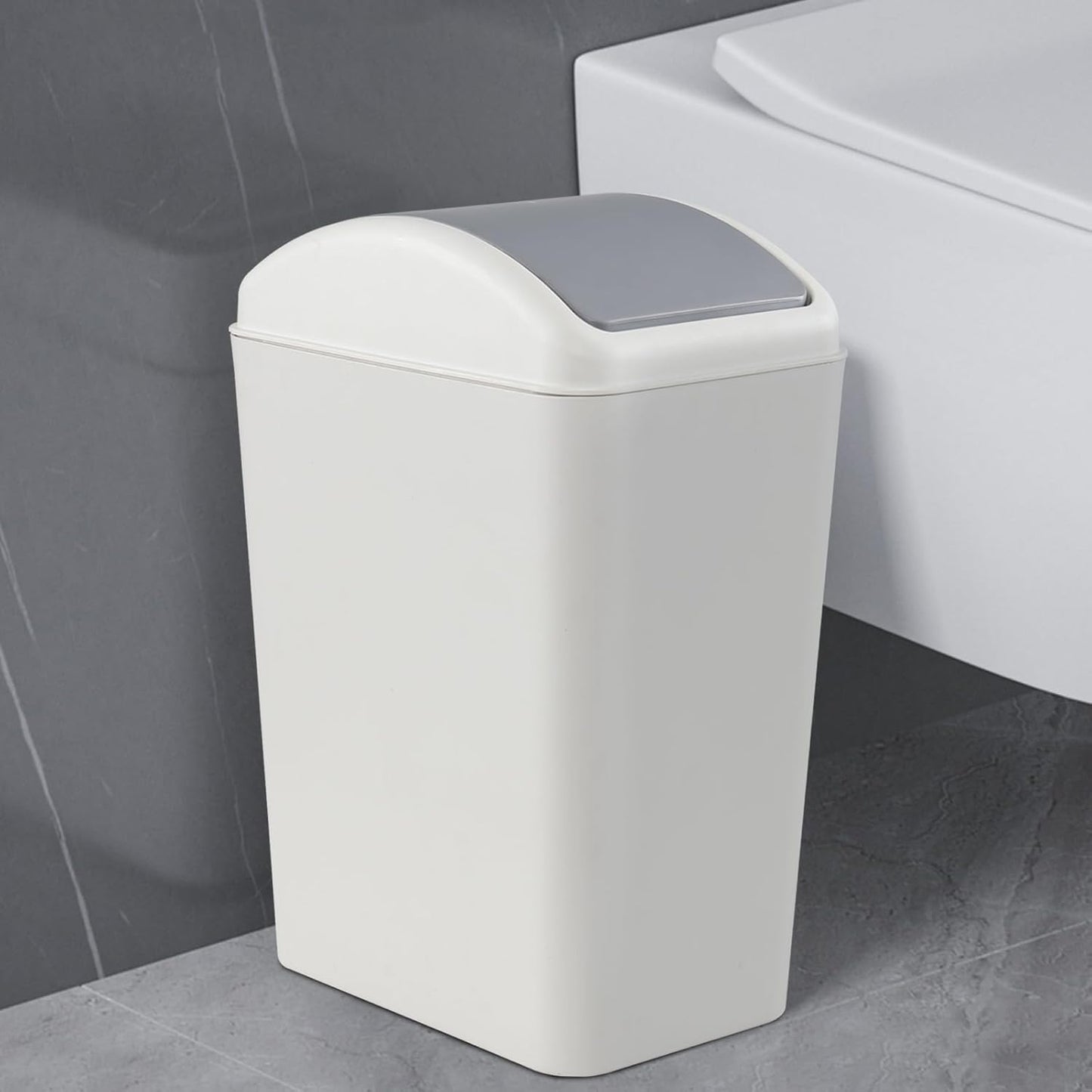 4.5 Gallon Swing Top Garbage Can, Plastic Trash Bin with Lid, 3 Pack